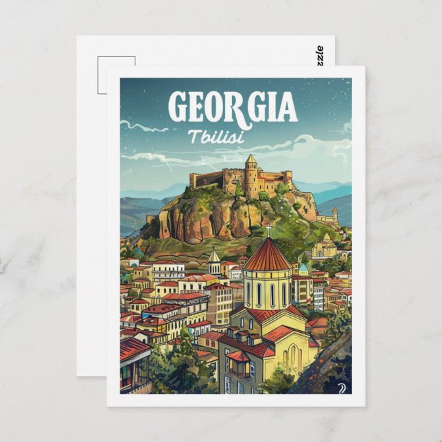 Tbilisi Georgia Vintage Famous Travel Place Postcard (Front/Back)