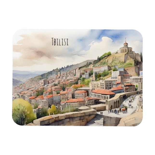Tbilisi watercolor art magnet (Horizontal)