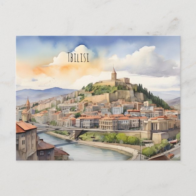 Tbilisi watercolor art postcard (Front)