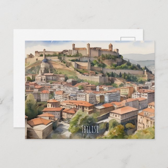 Tbilisi watercolor art postcard (Front/Back)