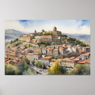 Tbilisi watercolor art poster