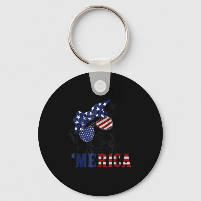 Tbull 4th Of July Merica American Flag Sungles  Key Ring (Front)