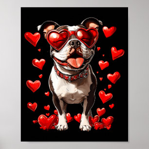 Tbull Heart Gles Cute Ttie Valentines Day Dog Love Poster