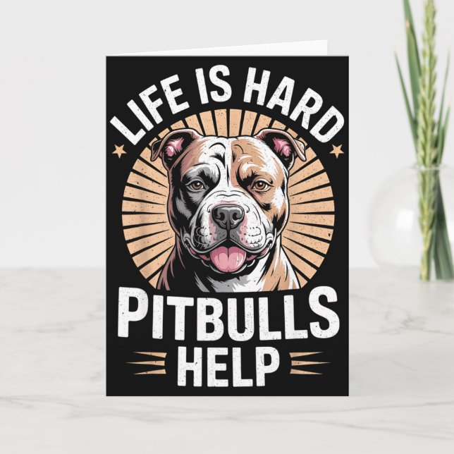 Tbull Mom Dad Life Is Hard Tbulls Help Funny Dog L Card (Front)