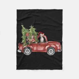 Tbull On Car Christmas Ornament Funny Xmas Fleece Blanket