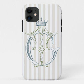 TC or CT Monogram with Crown Case-Mate iPhone Case