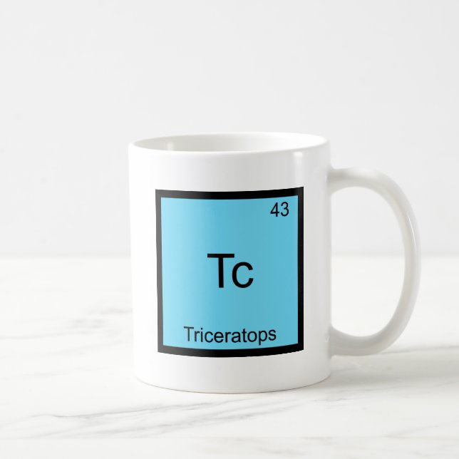 Tc - Triceratops Funny Chemistry Element Symbol Coffee Mug (Right)