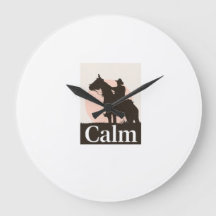 TCalm Horse Self Care Quote Hoodie - Minimalist Sl Large Clock