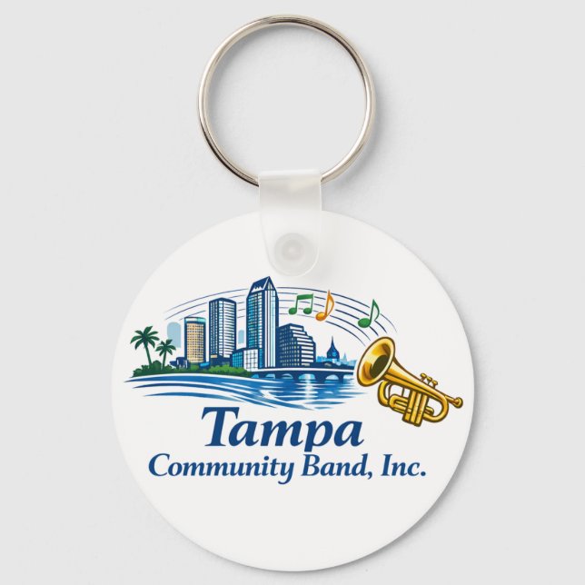 TCB Trumpet Logo Keychain (Front)