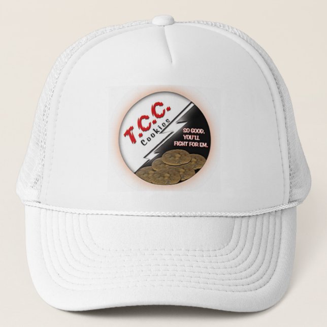 TCC Round Logo Hat, White Trucker Hat (Front)