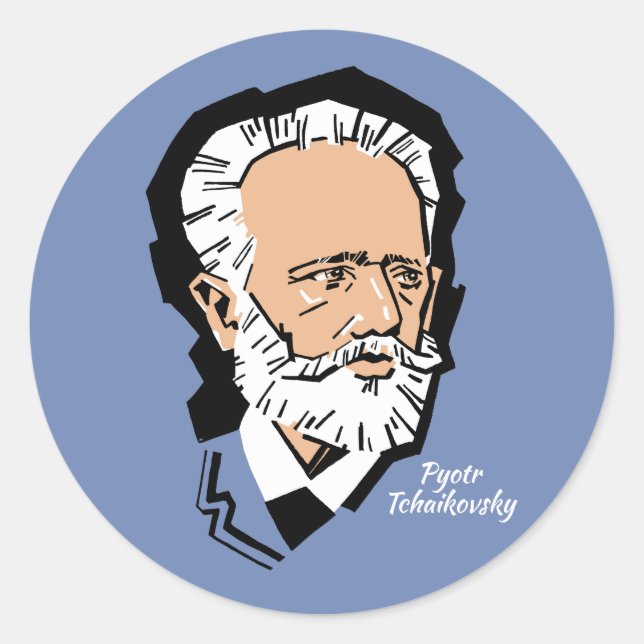 Tchaikovsky Classic Round Sticker (Front)