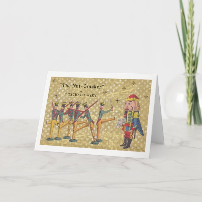 Tchaikovsky Nutcracker Soldiers Christmas Holiday Card (Front)