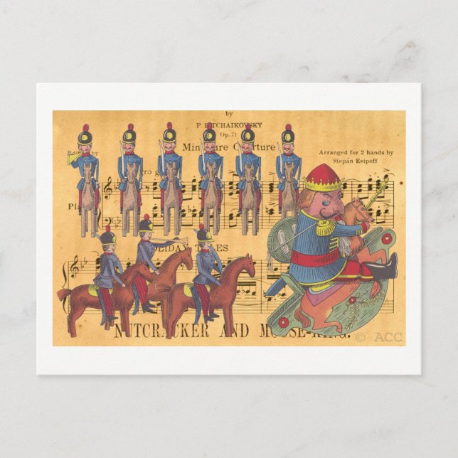 Tchaikovsky Nutcracker Soldiers Christmas Holiday Postcard (Front)