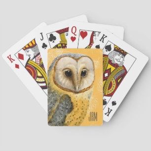 TCWC - Barn Owl Vintage Monogrammed Playing Cards