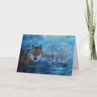 TCWC - Blue Wolf Christmas Holiday Card