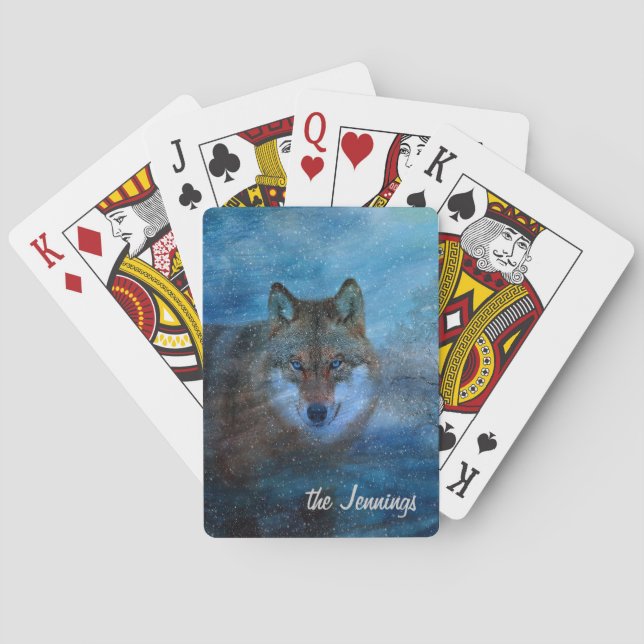 TCWC - Blue Wolf Christmas Playing Cards (Back)