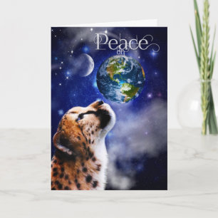 TCWC - Christmas Peace on Earth Cheetah Holiday Card