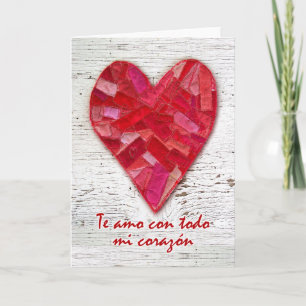 Te amo con todo mi corazon, Spanish Valentine Card