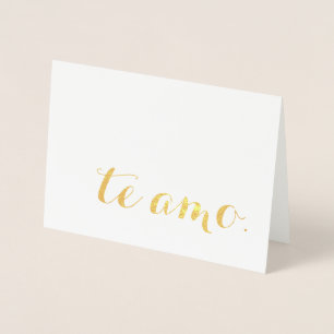 te amo gold foil card