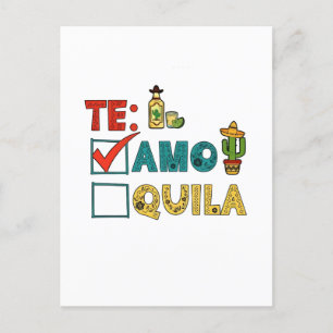Te Amo Tequila Cinco De Mayo Funny  Announcement Postcard