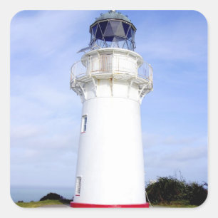 Te Araroa, New Zealand. A lighthouse gives Square Sticker