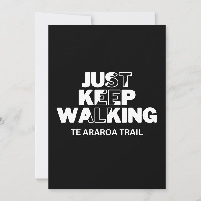 Te Araroa Trail "Just Keep Walking" Black Card (Front)