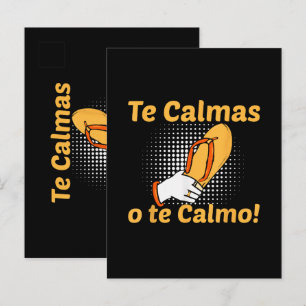 Te Calmas O Te Calmo Spanish Mother Mexican Funny Invitation Postcard