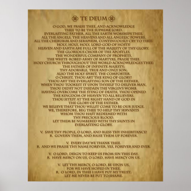 TE DEUM PRAYER POSTER (Front)