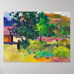 Te Fare, The House landscape art by Paul Gauguin Poster