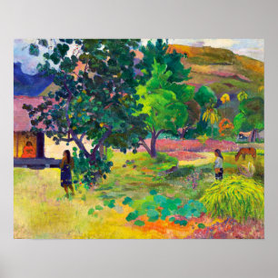 Te Fare, The House landscape art by Paul Gauguin Poster