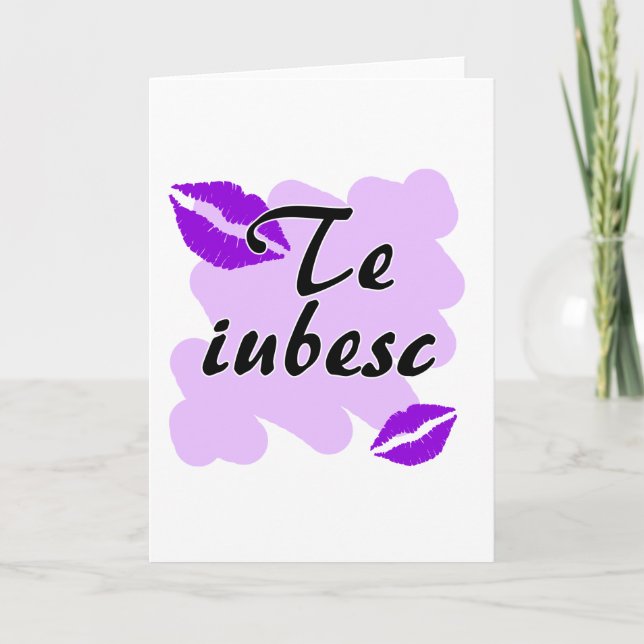 Te iubesc - Romanian I love you Holiday Card (Front)
