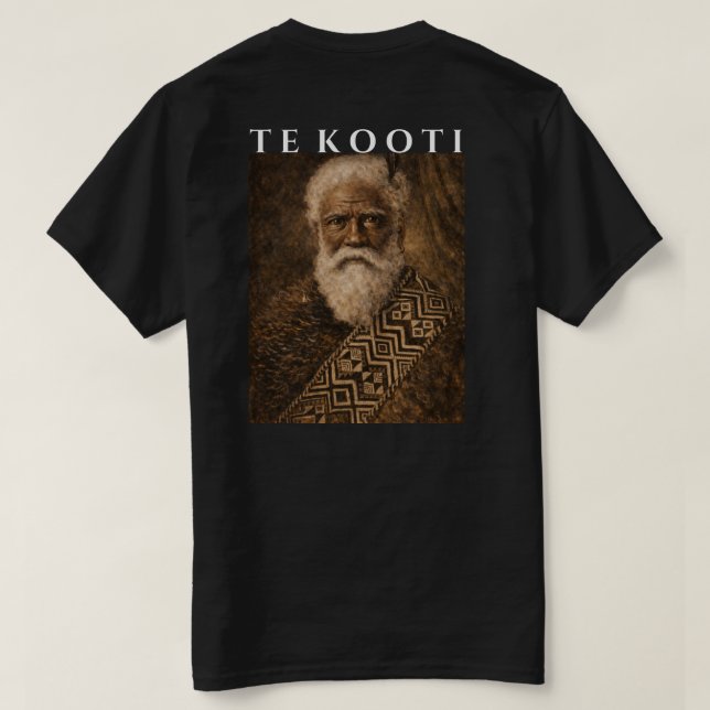Te Kooti Arikirangi Te Turuki, Maori Leader T-Shirt (Design Back)