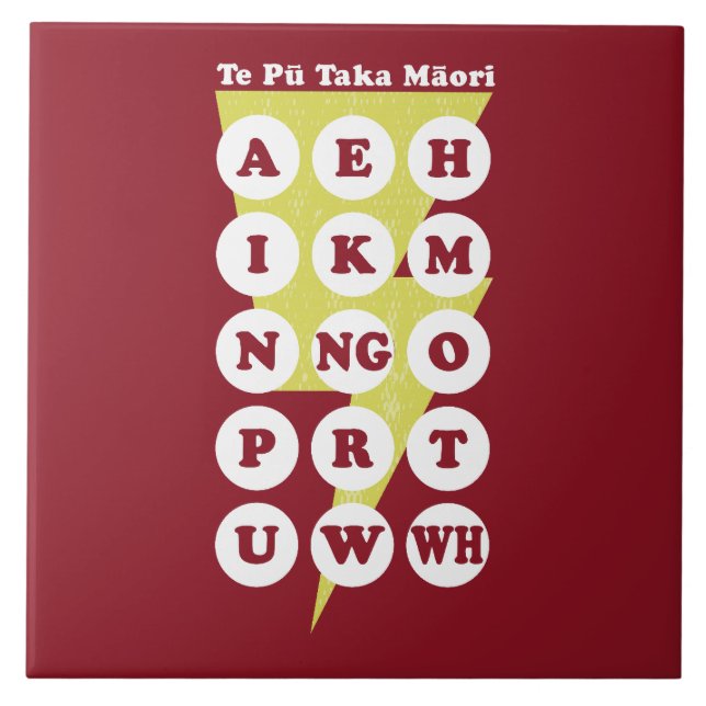 Te Pu Taka Maori Maori Alphabet Tile (Front)