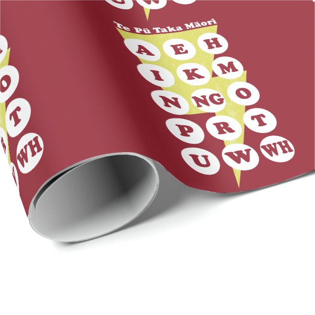 Te Pu Taka Maori Maori Alphabet Wrapping Paper (Roll Corner)