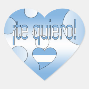 ¡Te Quiero! Argentina Flag Colours Pop Art Heart Sticker