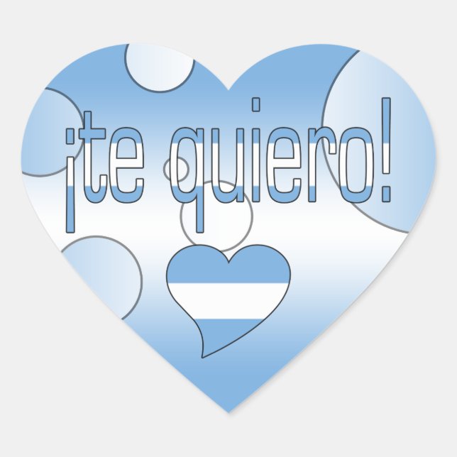 ¡Te Quiero! Argentina Flag Colours Pop Art Heart Sticker (Front)
