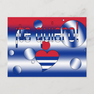 ¡Te Quiero! Cuba Flag Colours Pop Art Postcard
