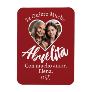 Te Quiero Mucho Abuelita Con Foto Personalizada Magnet