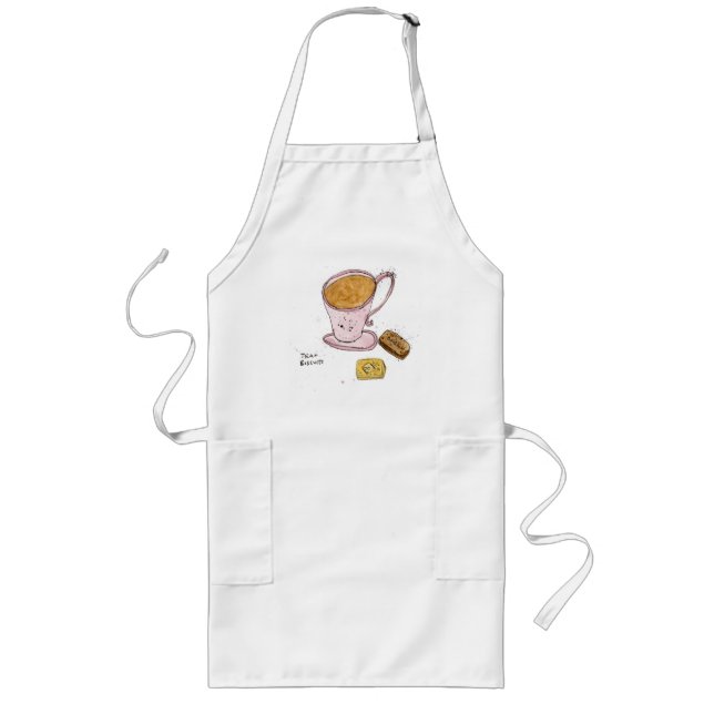 Tea and Biscuits Long Apron (Front)