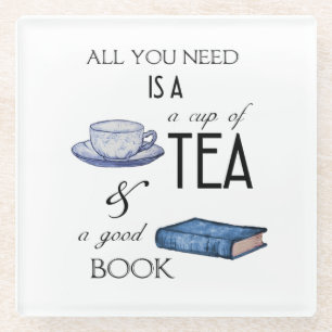 Tea and Books Cozy Reading Coaster