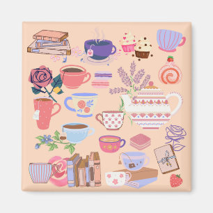 Tea And Books Magnet