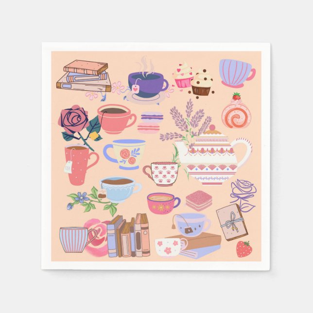 Tea And Books Napkin (Front)