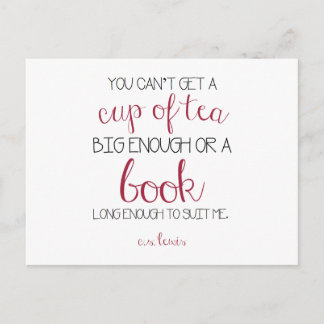 Tea and Books Quote Postcard