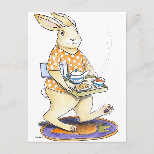 Tea And Cookies Hare postcard (Front)