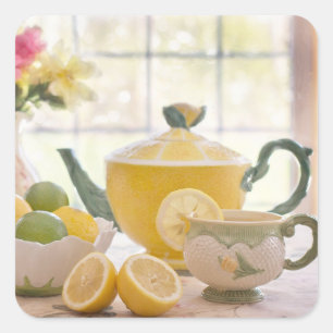 Tea and Lemon Square Stickers