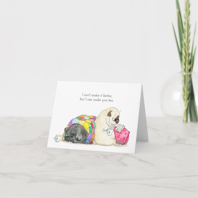 Tea and Sympathy pug card (Front)