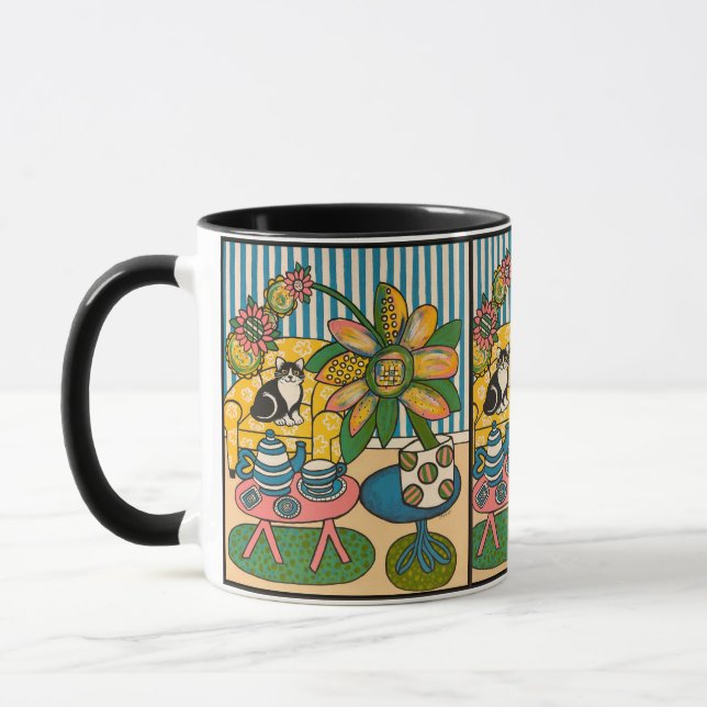 "Tea and Tuxie" 11 oz Beverage Mug (Left)