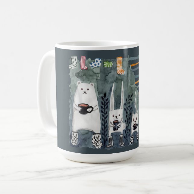 Tea and Warm Socks Blue Mug (Front Left)