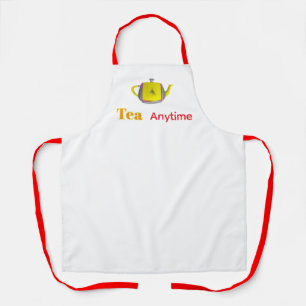 Tea Anytime Teapot White Apron
