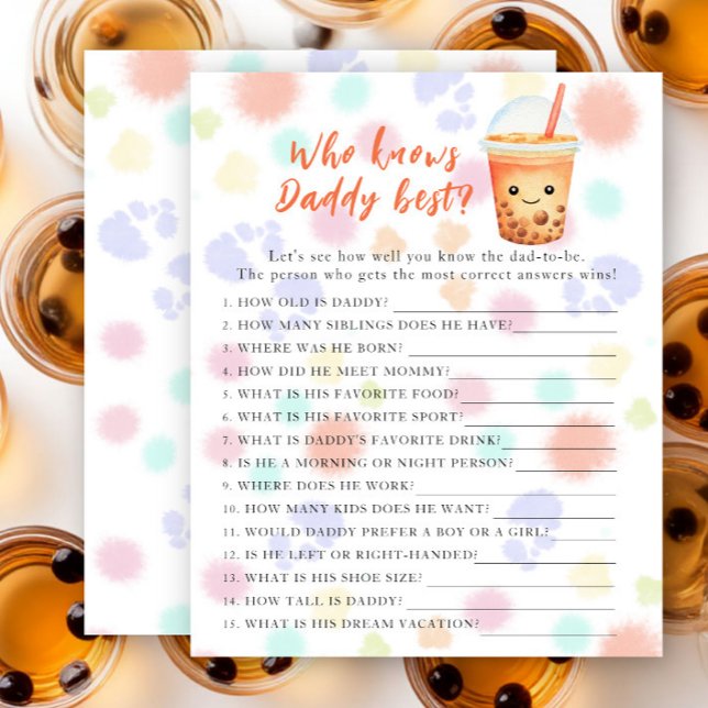 Tea baby shower - Game Who knows daddy best (Creator Uploaded)